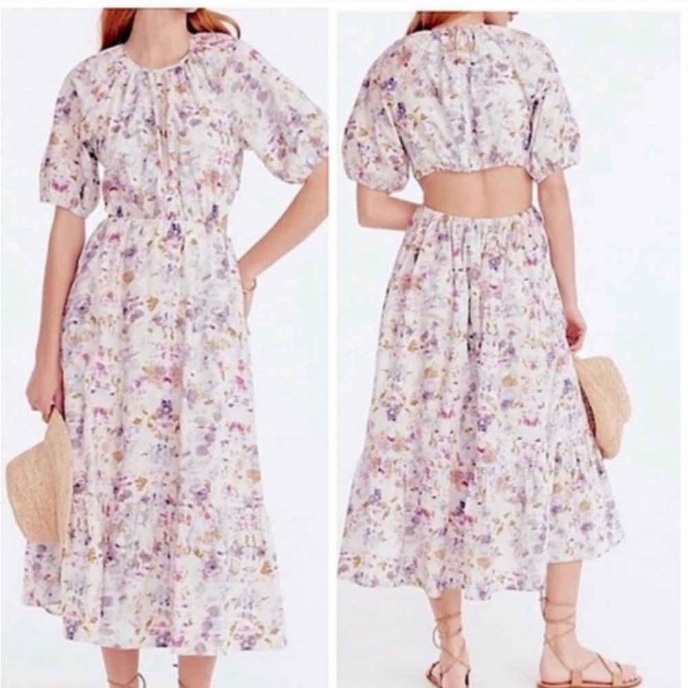 Flora Obscura X J.Crew Side Cutout Dress in Kaleidoscope Floral EUC Sz 6